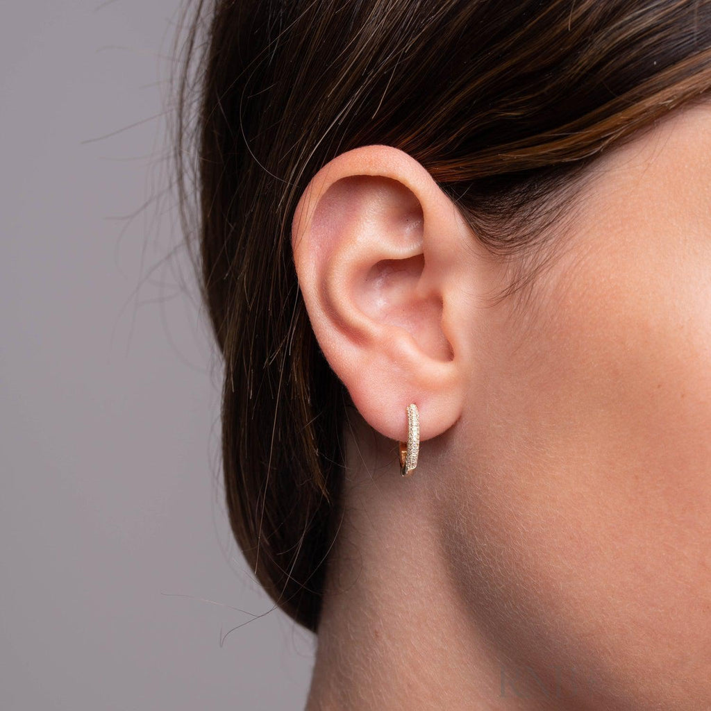 Pave Diamond Huggie Earrings