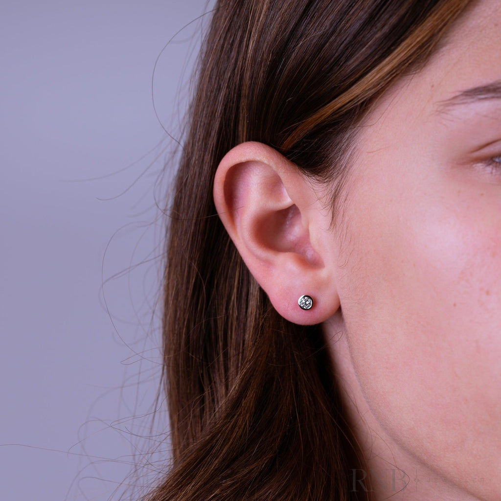 Diamond Bezel Stud Earrings
