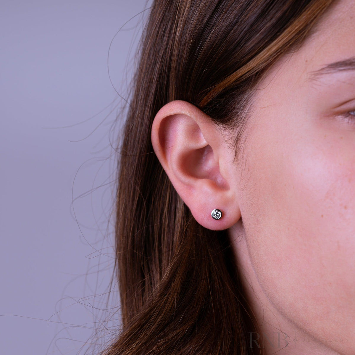 Diamond Bezel Stud Earrings