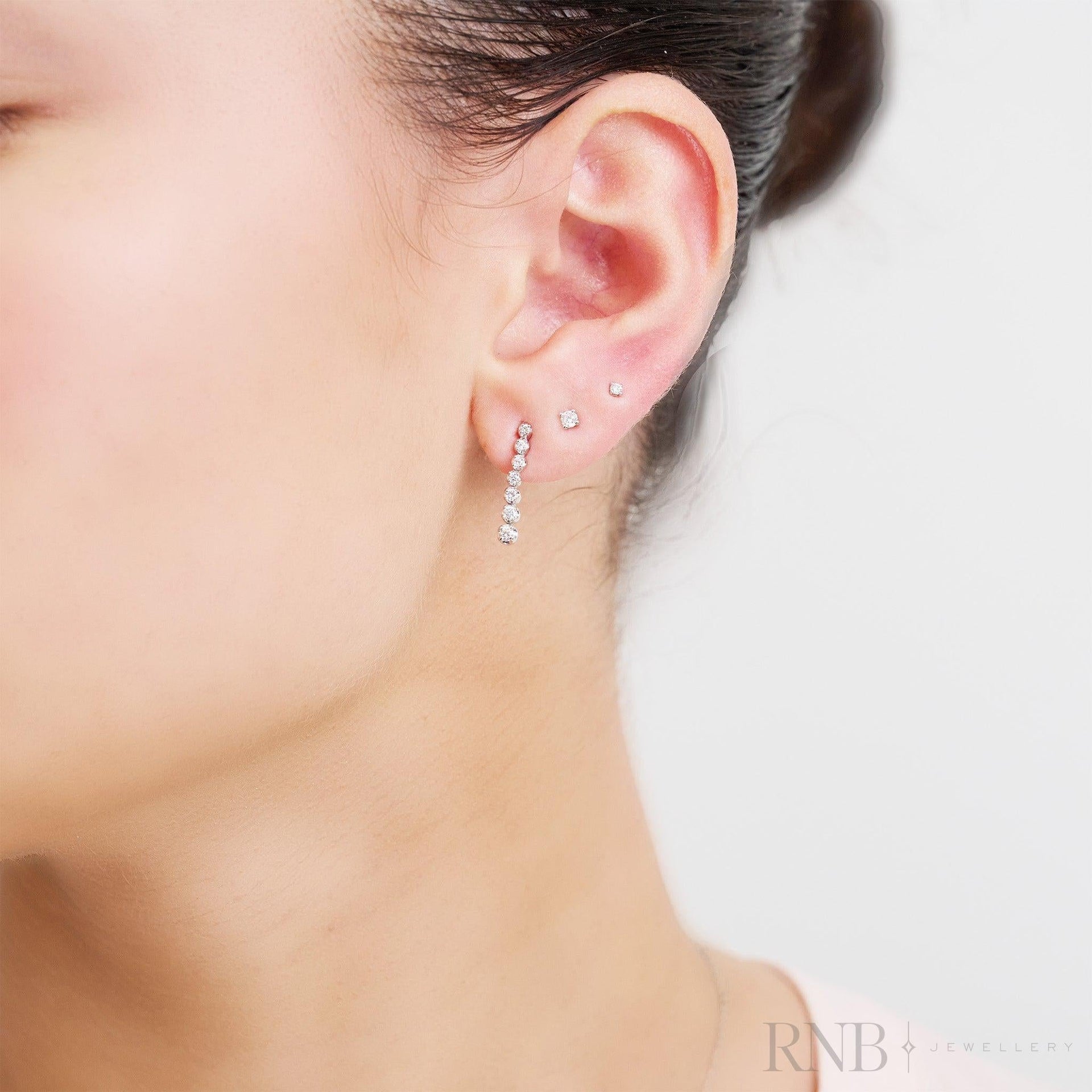 Gradient Tennis Diamond Dangle Earrings