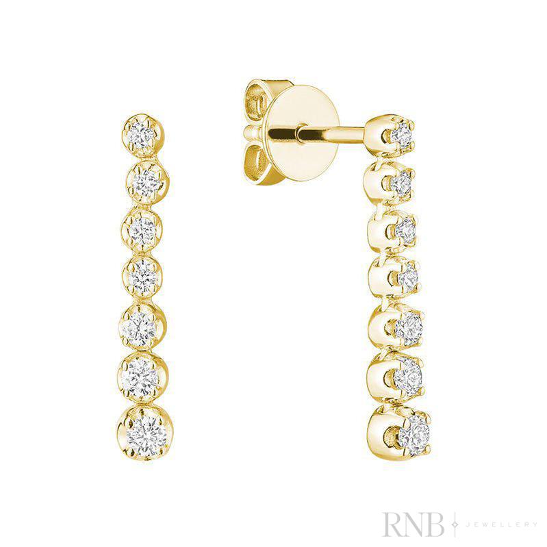 Gradient Tennis Diamond Dangle Earrings