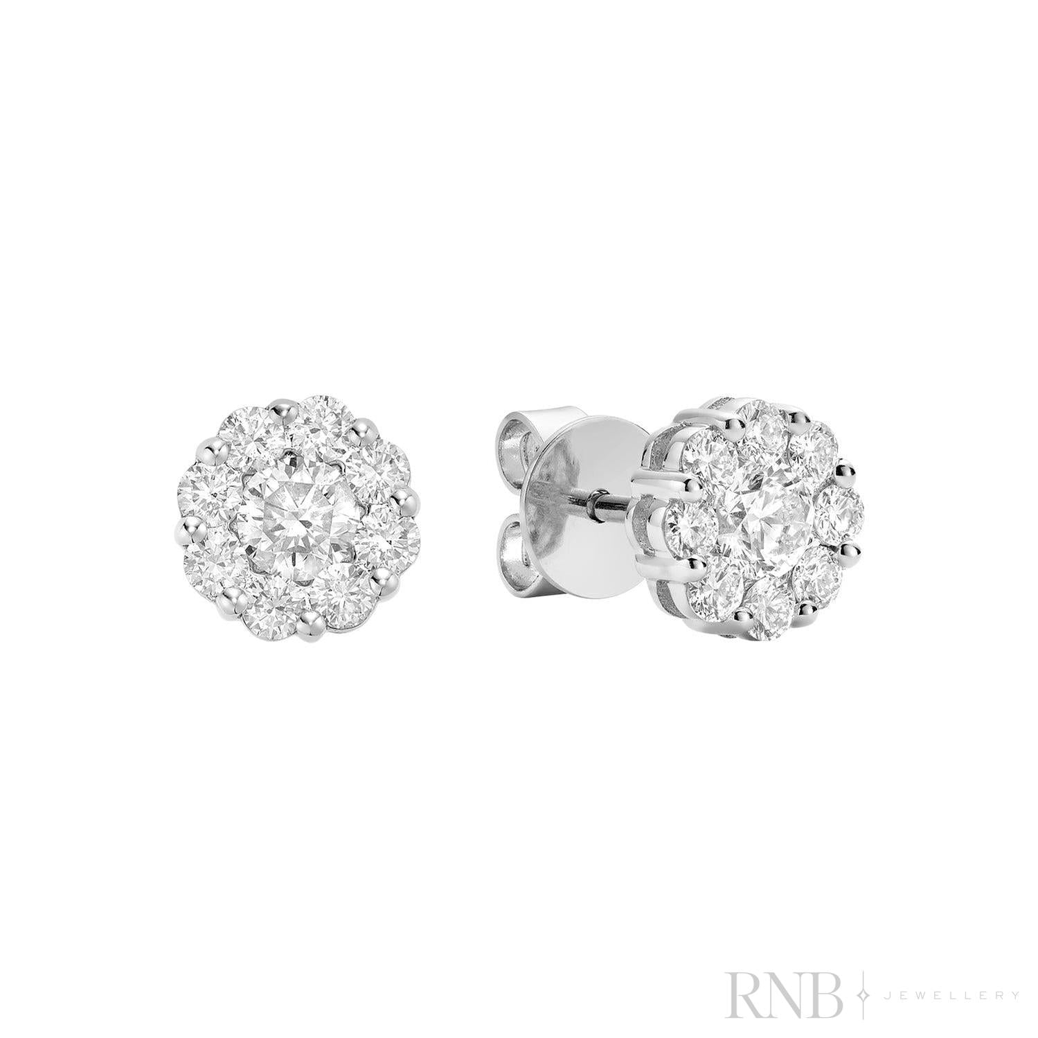 Cluster Diamond Stud Earrings