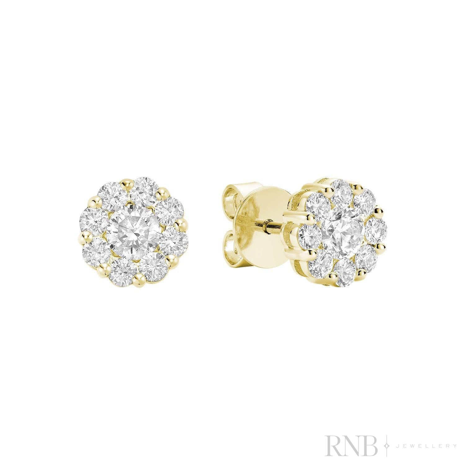 Cluster Diamond Stud Earrings