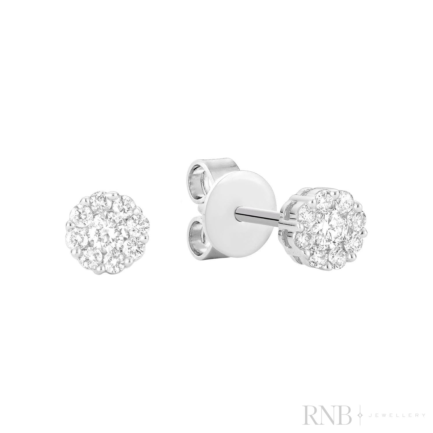Cluster Diamond Stud Earrings