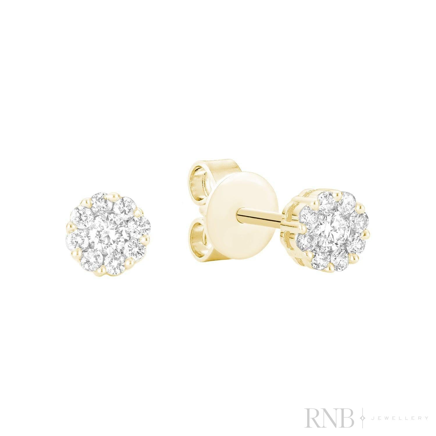 Cluster Diamond Stud Earrings