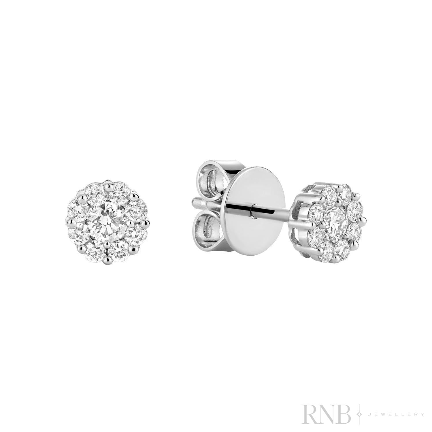 Cluster Diamond Stud Earrings