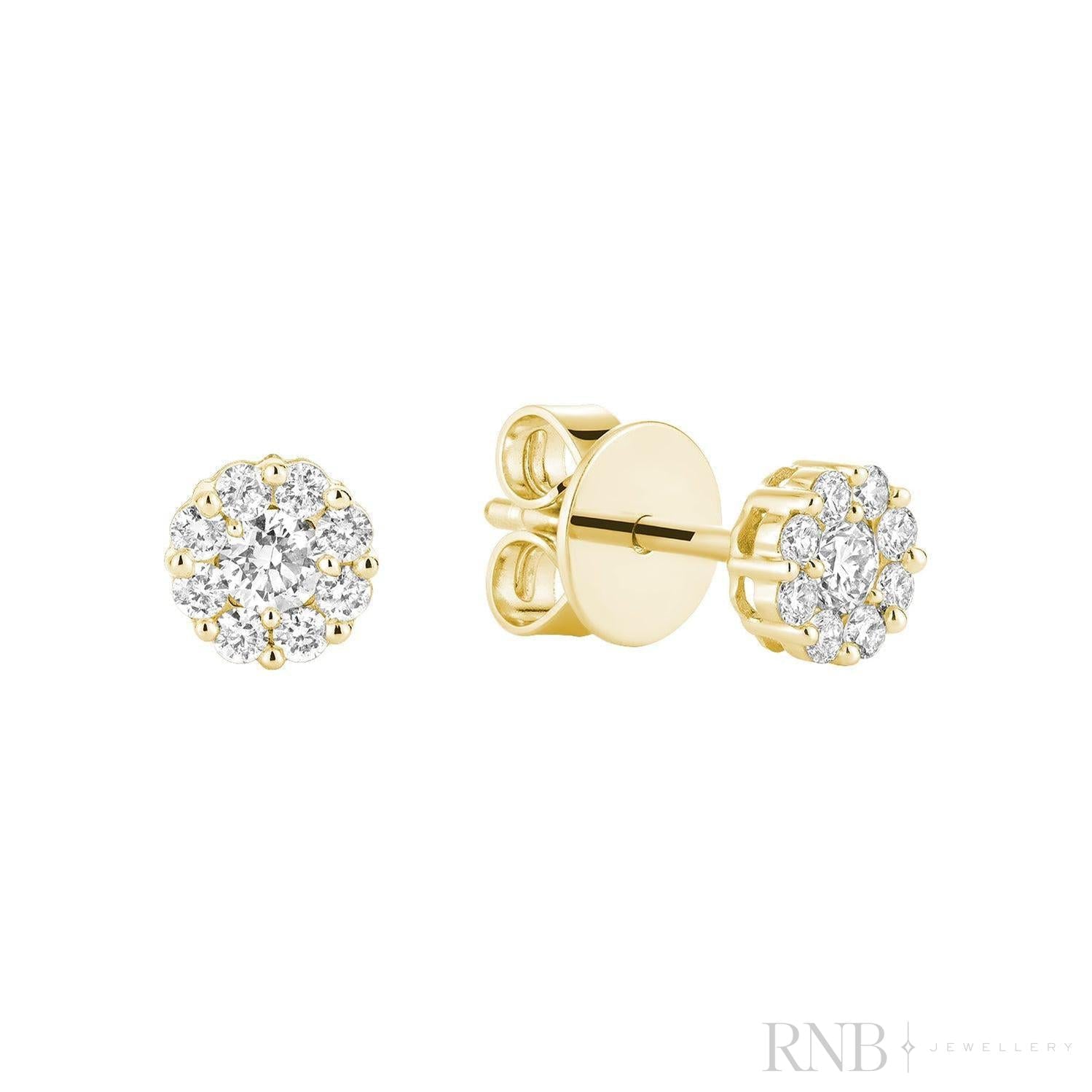 Cluster Diamond Stud Earrings