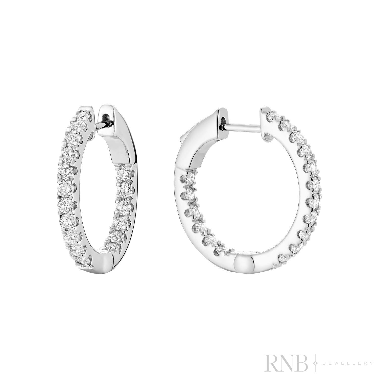 Inside Out Diamond Loop Round Shape Earrings