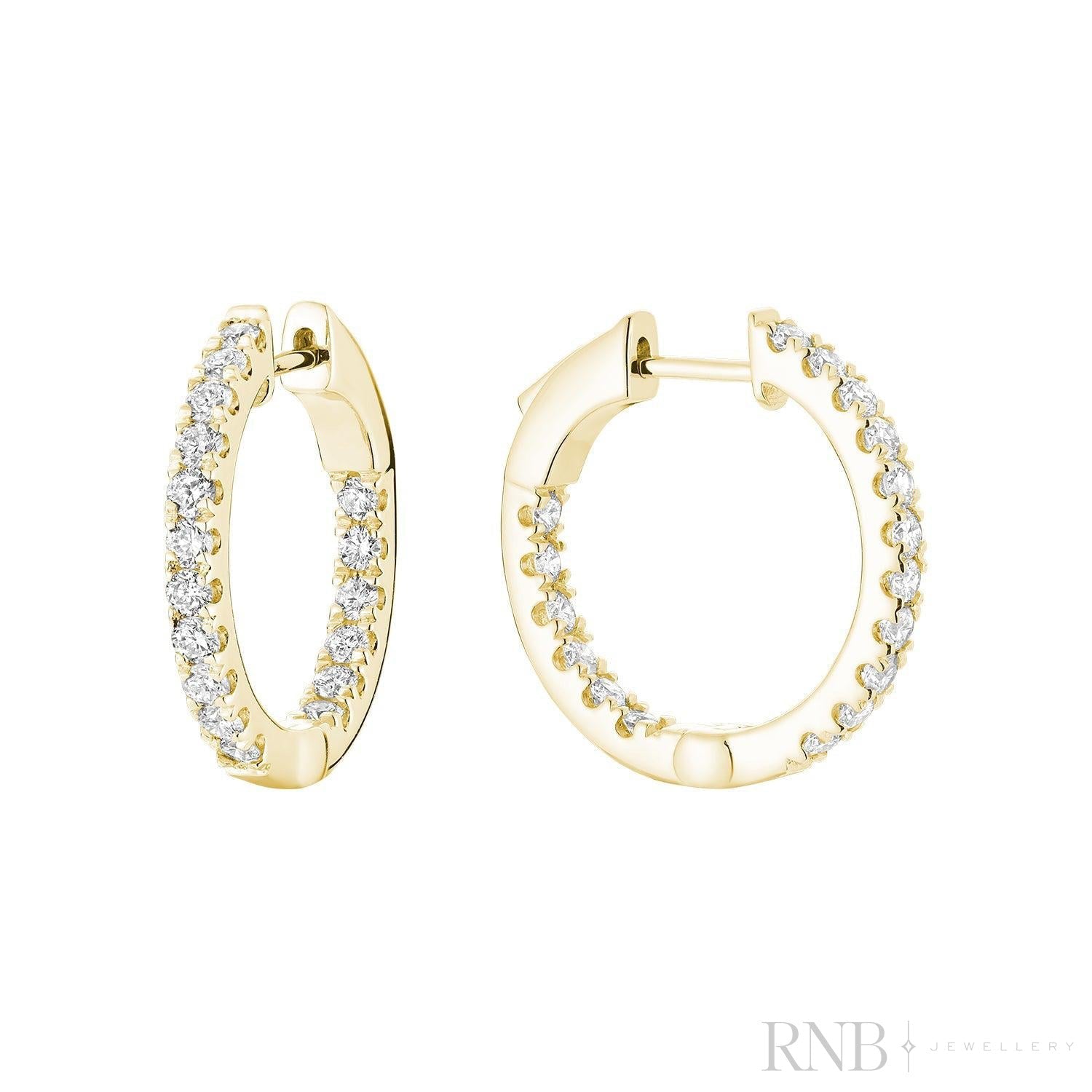 Inside Out Diamond Loop Round Shape Earrings