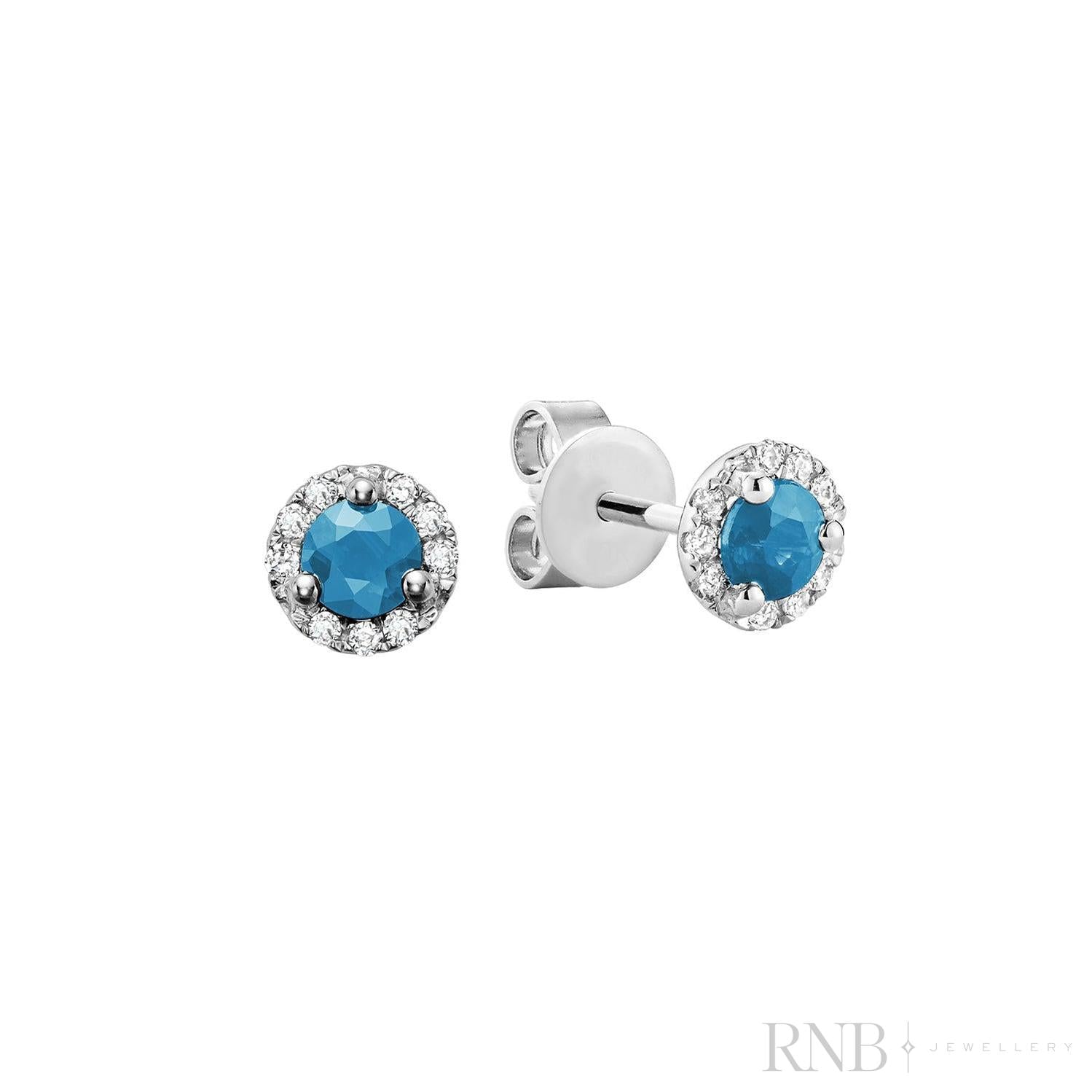Precious Stone & Diamond Halo Stud Earrings
