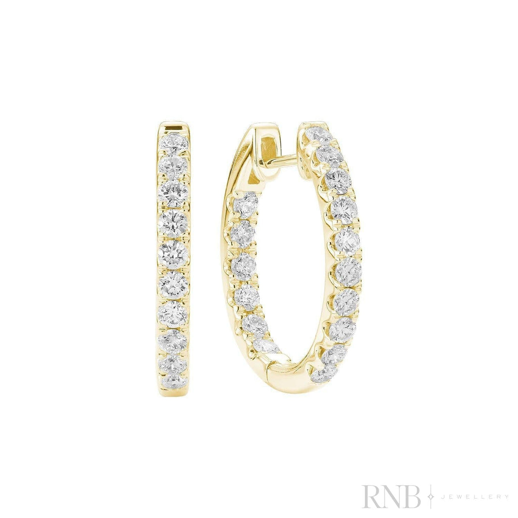 Inside Out Diamond Loop Oval Shape Earrings