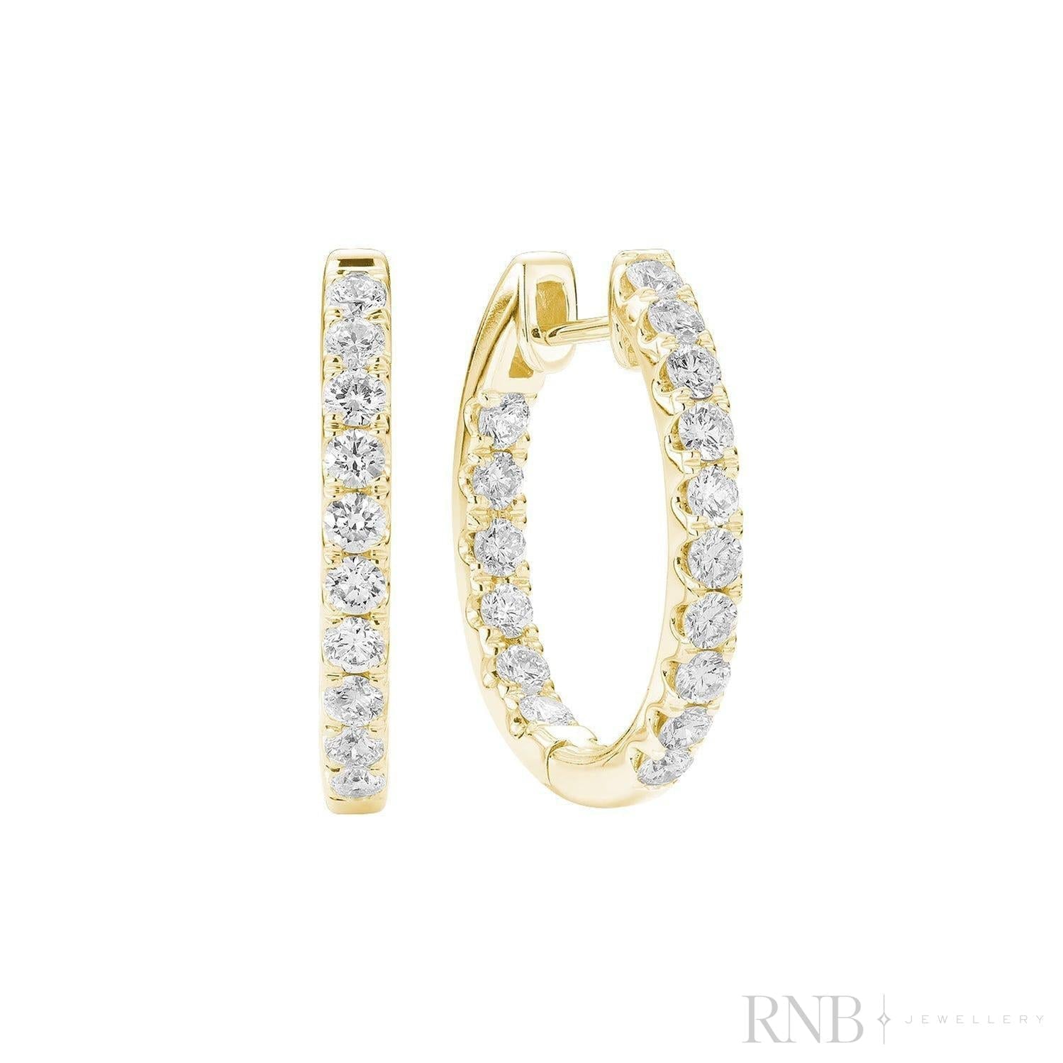 Inside Out Diamond Loop Oval Shape Earrings