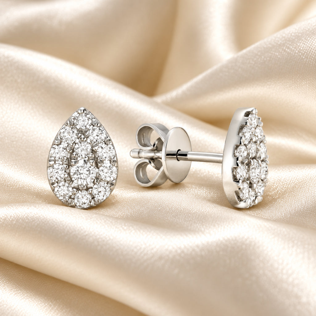 Pear Shape Diamond Stud Earrings