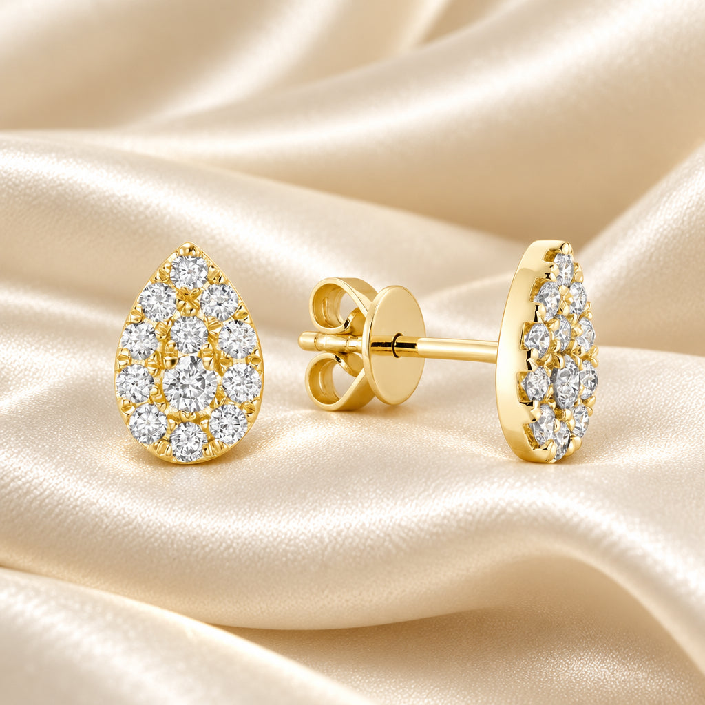 Pear Shape Diamond Stud Earrings