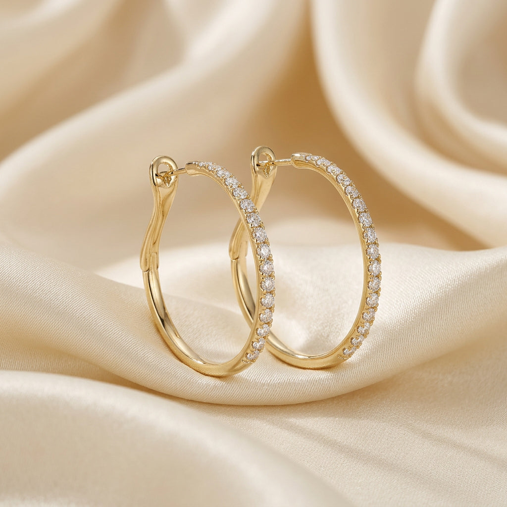 Diamond Loop Earrings