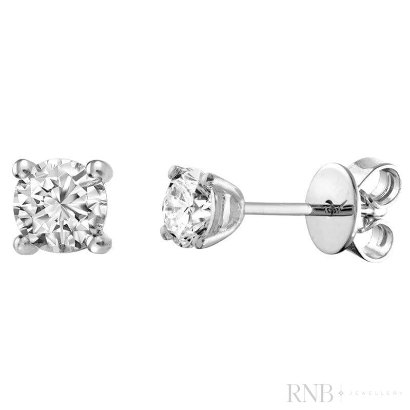 Solitaire Diamond Stud Earrings
