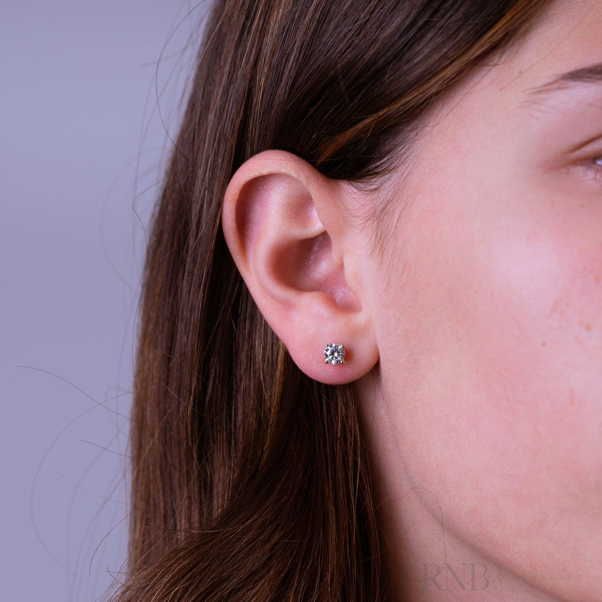 Solitaire Diamond Stud Earrings
