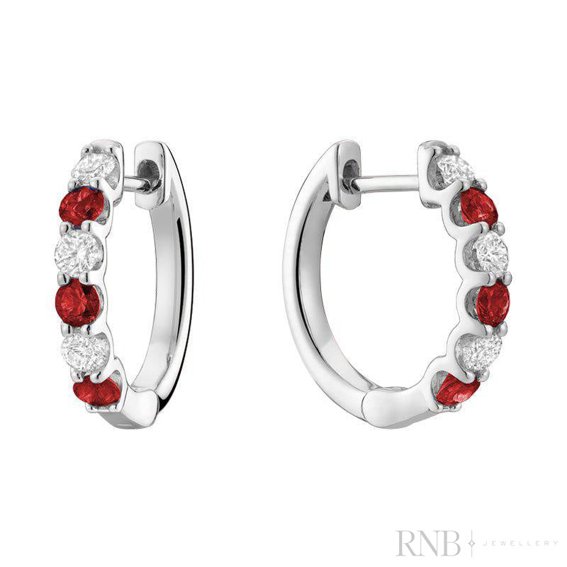 Precious Stone & Diamond Huggie Earrings