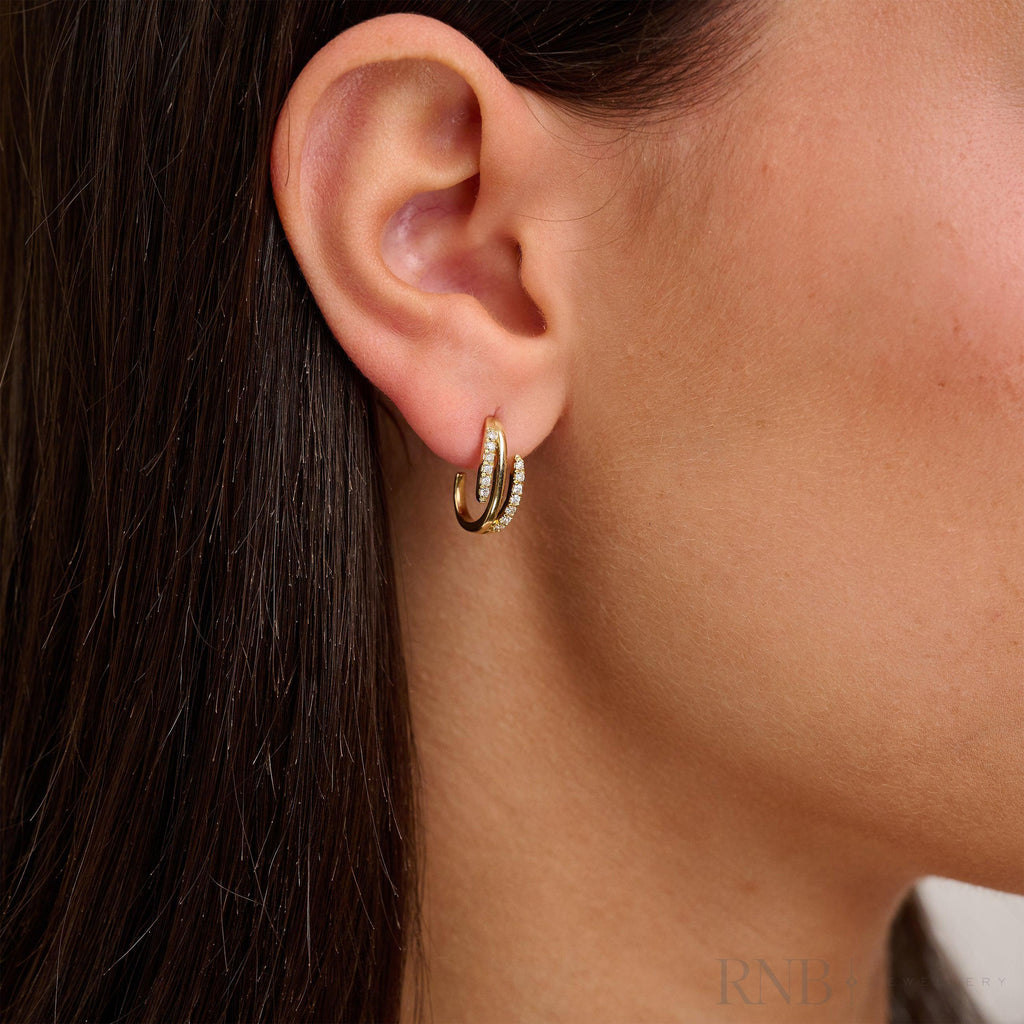Double Swirl Diamond Earrings