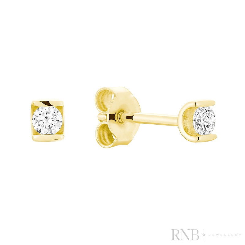 Dainty Tension Diamond Stud Earrings