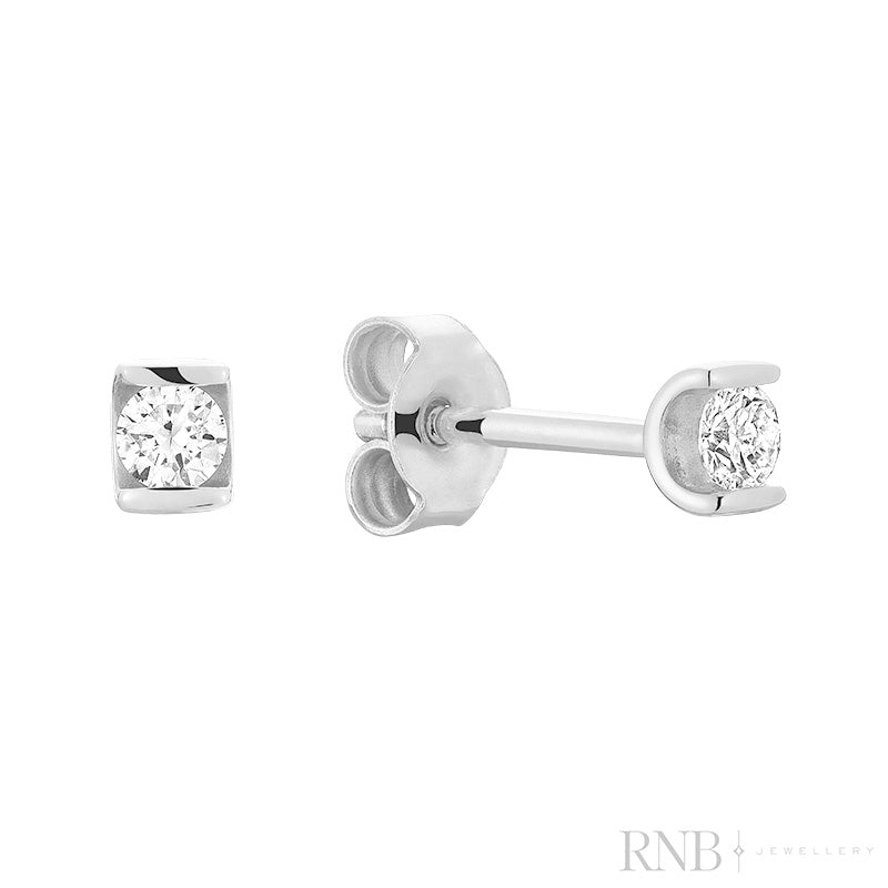 Dainty Tension Diamond Stud Earrings