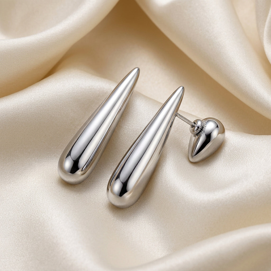 Sterling Silver Reversible Drop Earrings