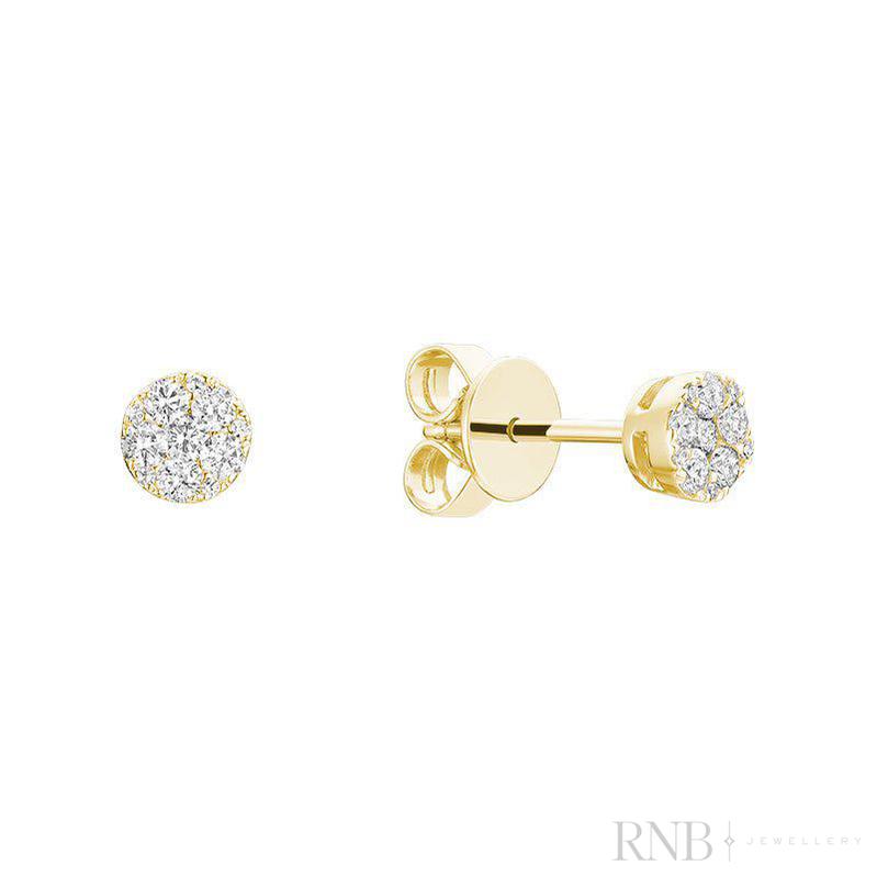 Pave Round Diamond Stud Earrings