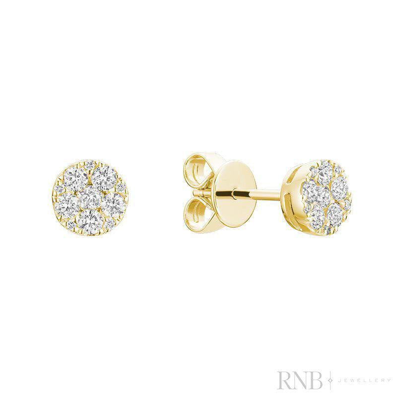 Pave Round Diamond Stud Earrings