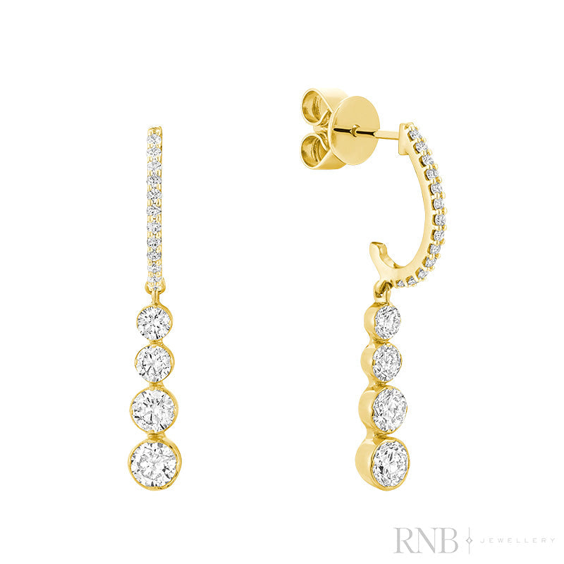 Fancy Dangling Graduated Diamond Stud Earrings