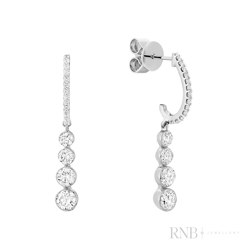 Fancy Dangling Graduated Diamond Stud Earrings