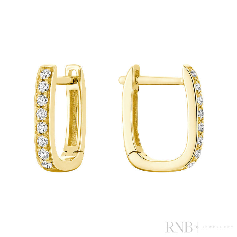 Small Symmetrical Oval Diamond Loop Earrings