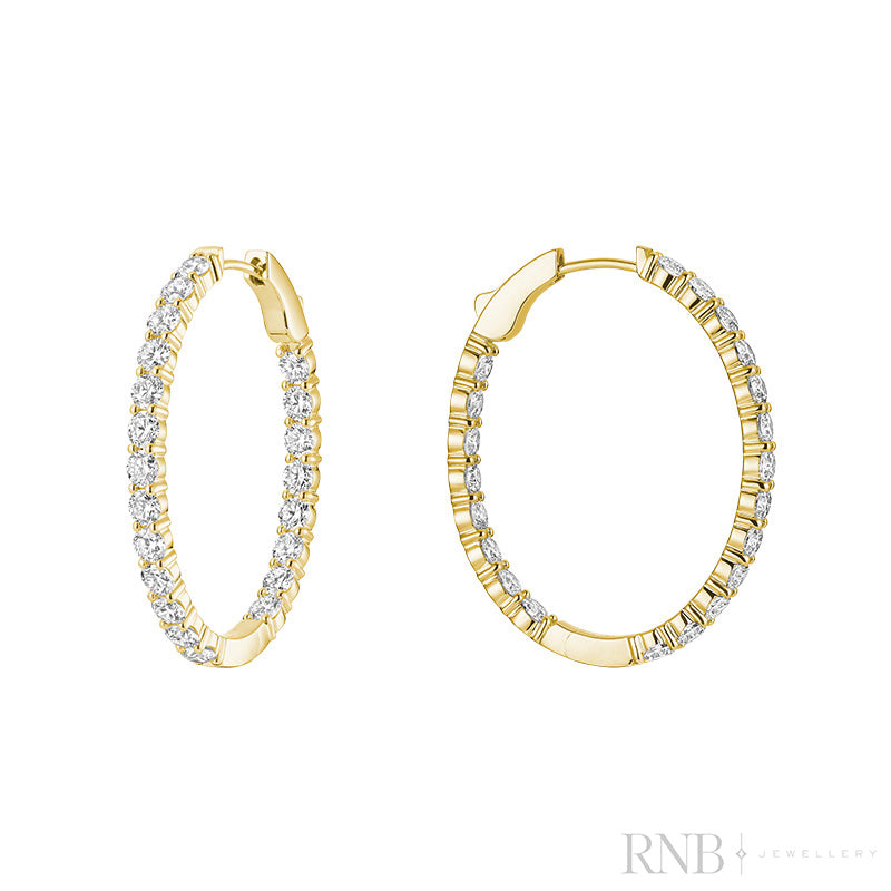 Lab Grown Oval Hoop Earrings