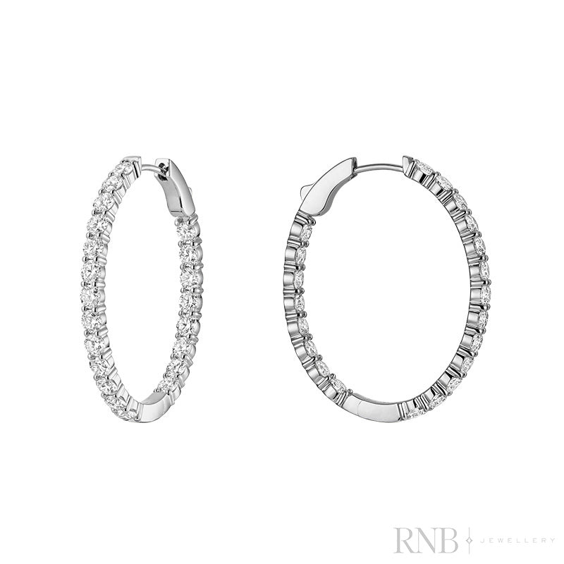 Lab Grown Oval Hoop Earrings