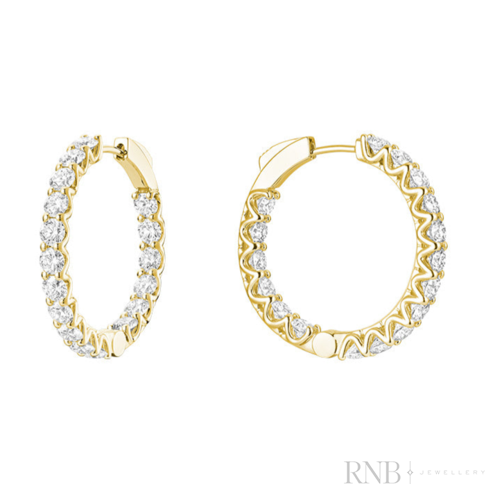 In & Out Huggie with secure lock Lab Grown Diamond Earrings