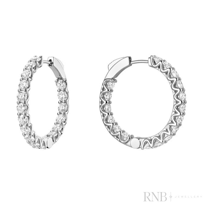 In & Out Huggie with secure lock Lab Grown Diamond Earrings
