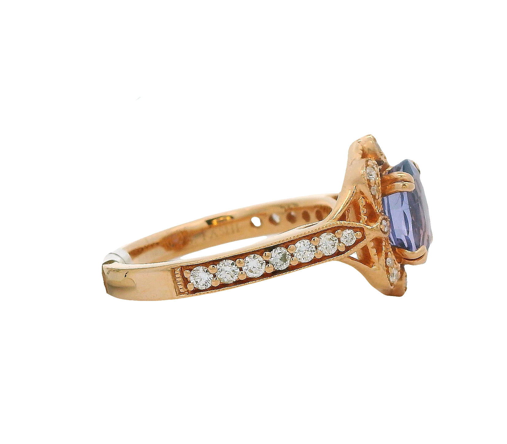 Purple Sapphire Ring with Diamonds