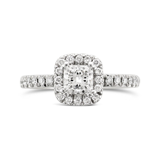 Princess Cut Halo Engagement Ring