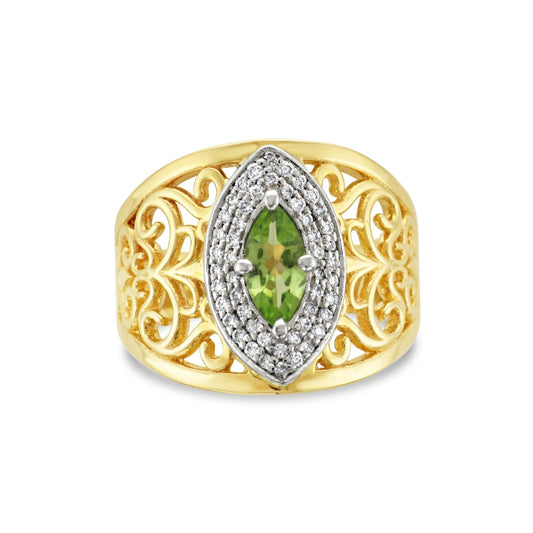 Peridot & Diamond Ring