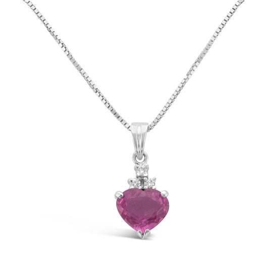 Pink Sapphire & Diamond Pendant