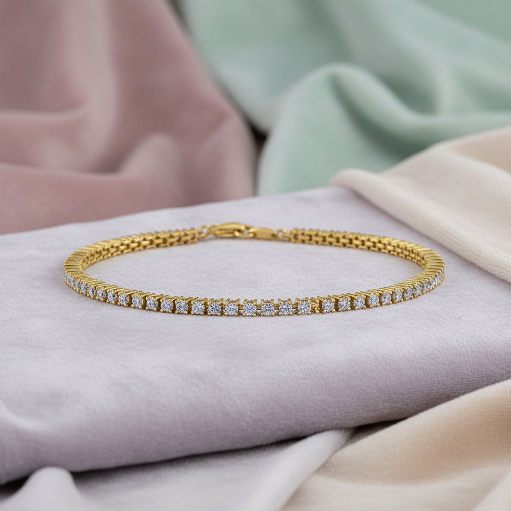 10K YG 2.00ctw VVS-VS, D-F Lab Grown Diamond Tennis Bracelet