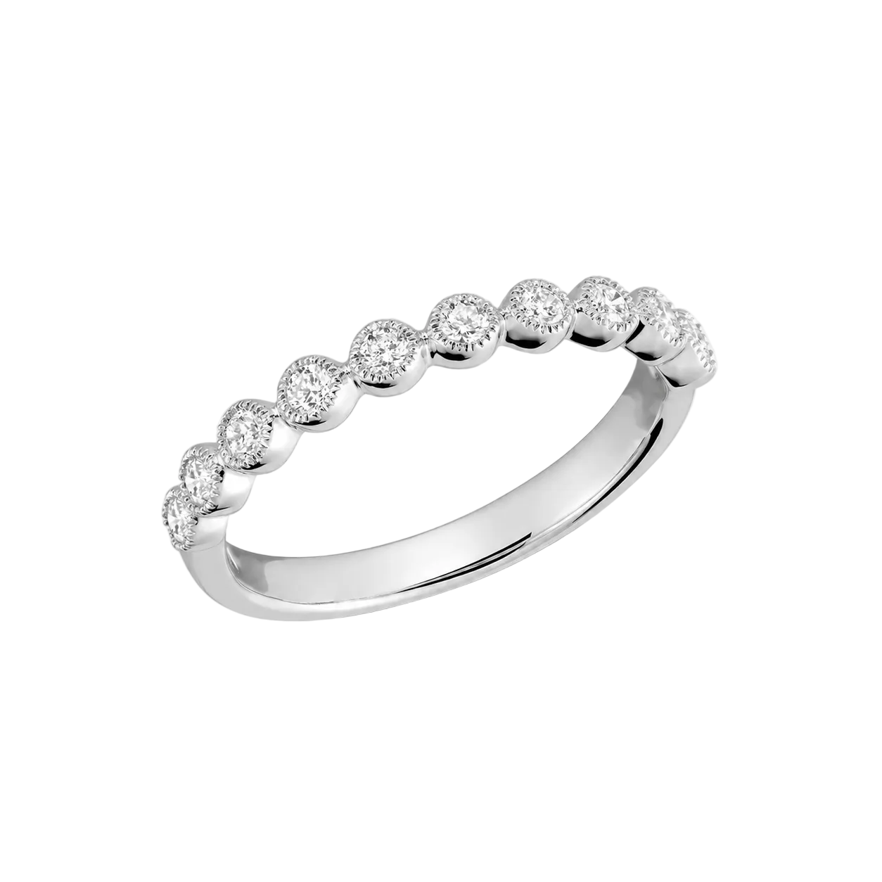 Semi Eternity Milgrain Diamond Ring