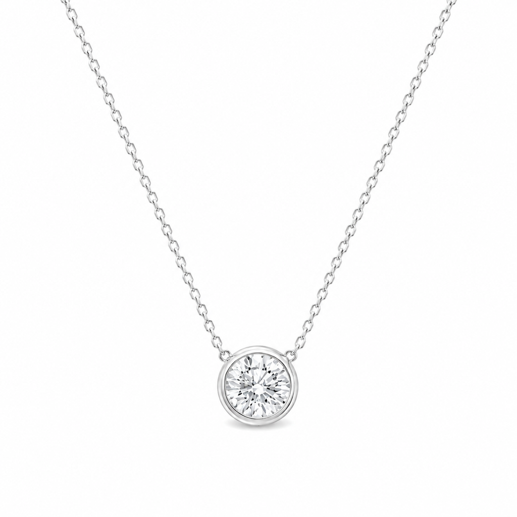 Bezel Set Diamond Necklace