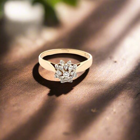 Cluster Floral Diamond Ring