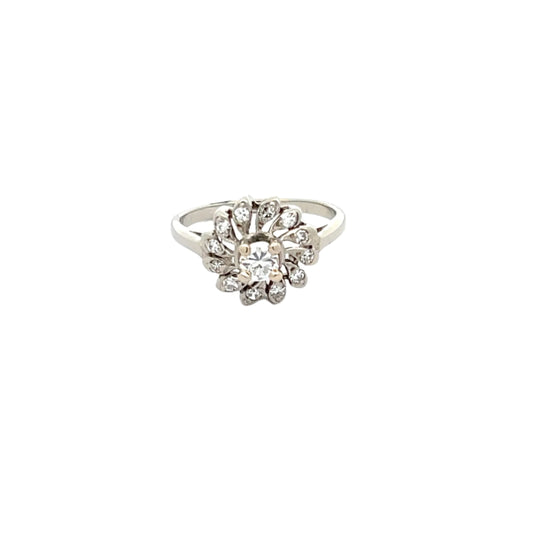 Flower Diamond Cluster Ring