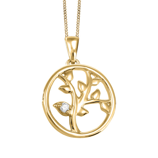 Diamond Laurel Leaf Pendant