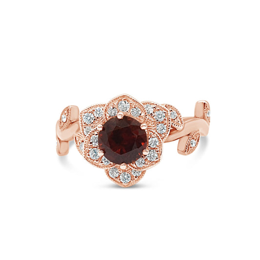 Garnet Floral Ring