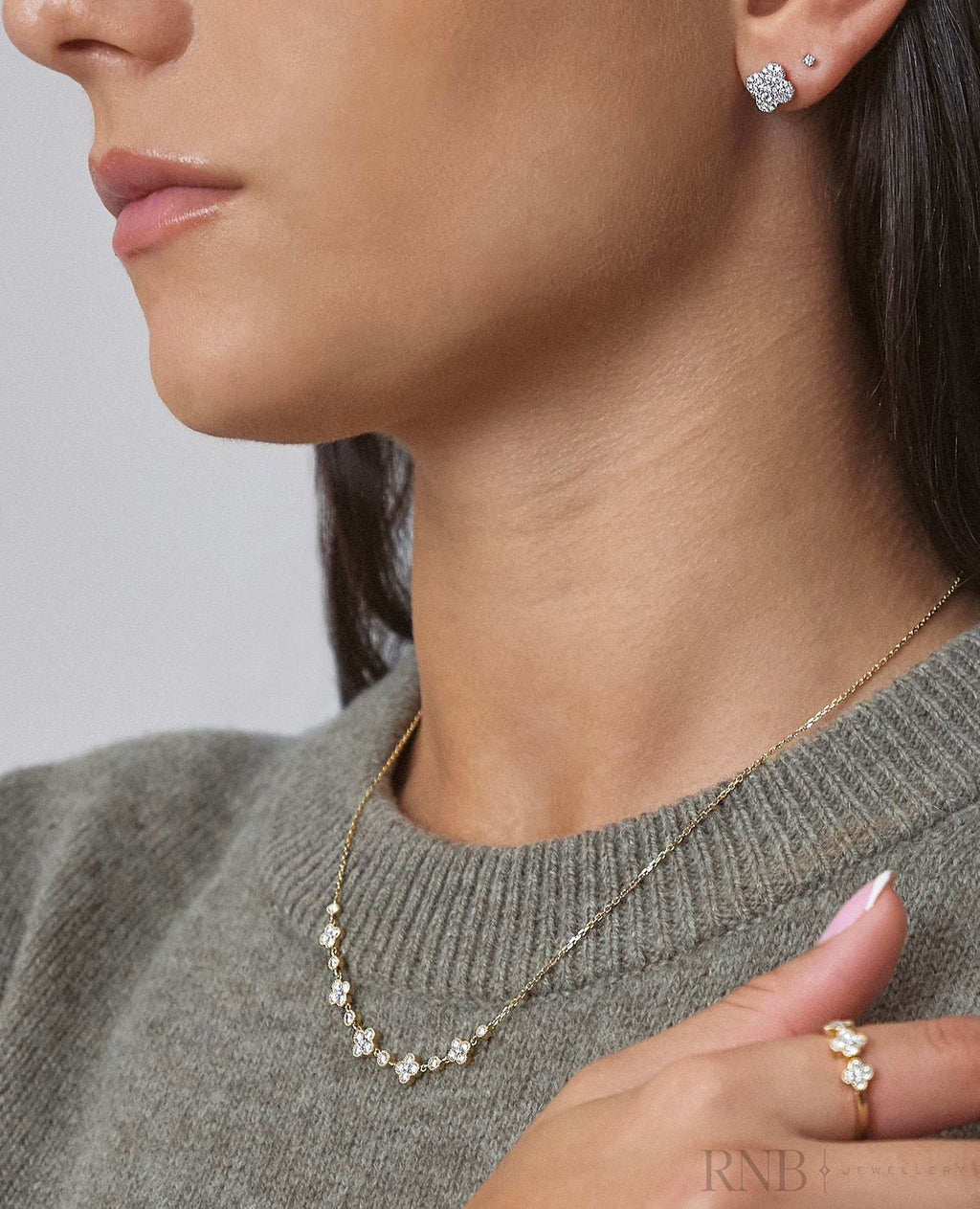 Clover Miligrain Empress Necklace