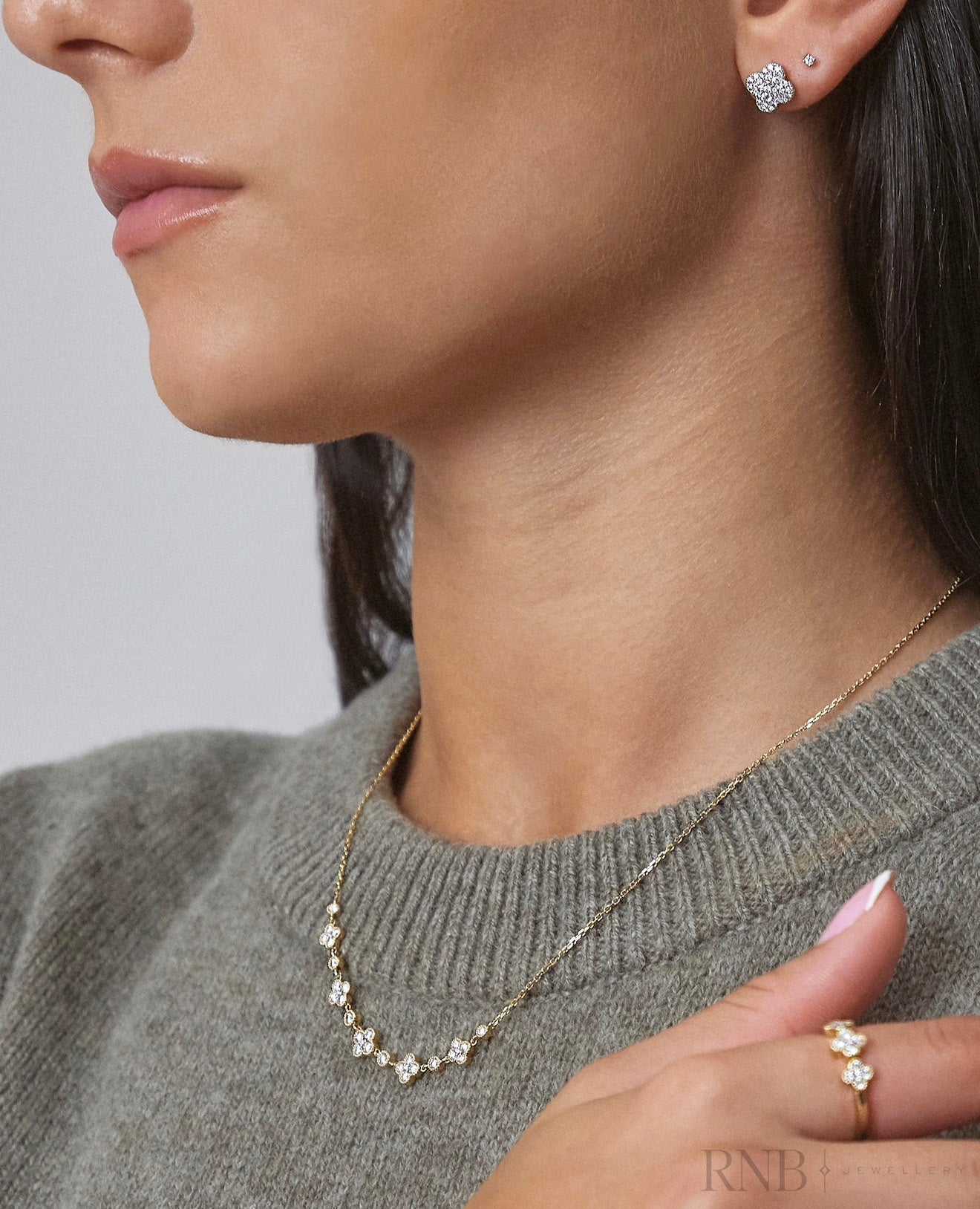 Clover Miligrain Empress Necklace