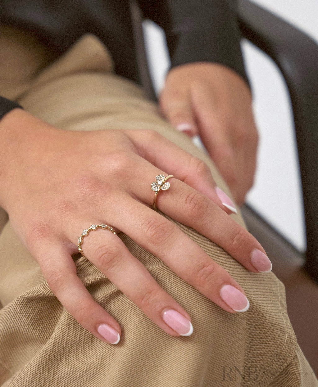 Three Leaf Clover Diamond Ring