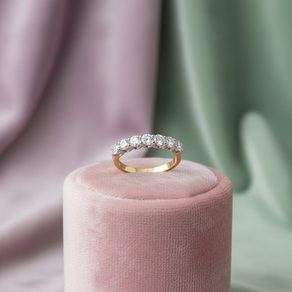 14K Yellow & white gold diamond band
